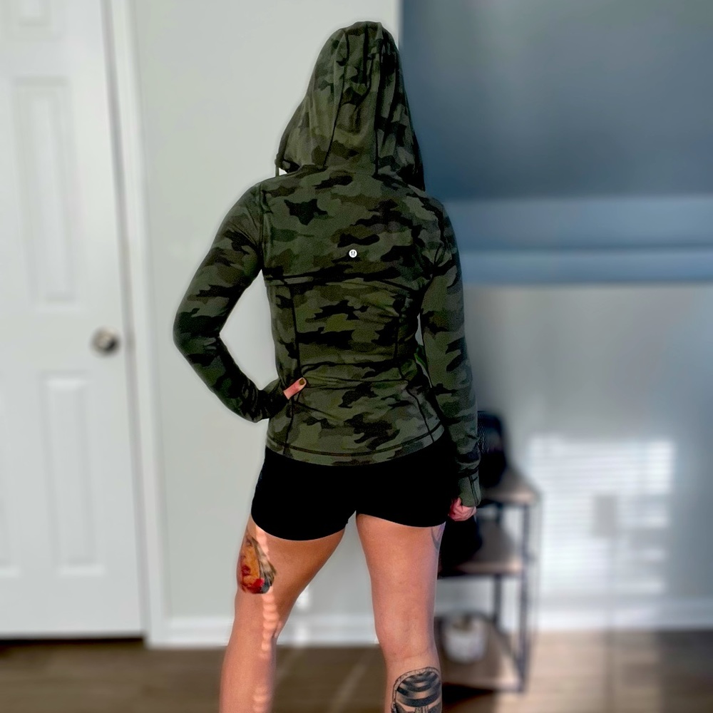 Lululemon camo scuba zip up hoodie
